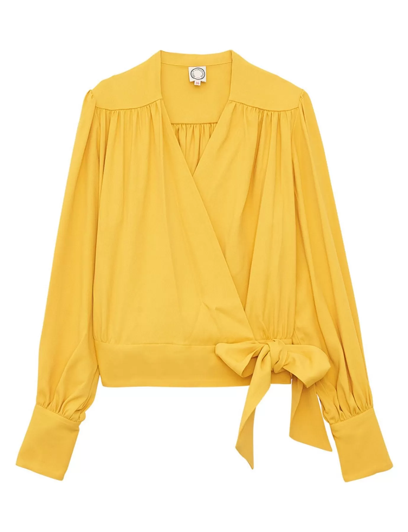 Ines De La Fressange Paris Blouse coupe ample en crêpe Elena jaune