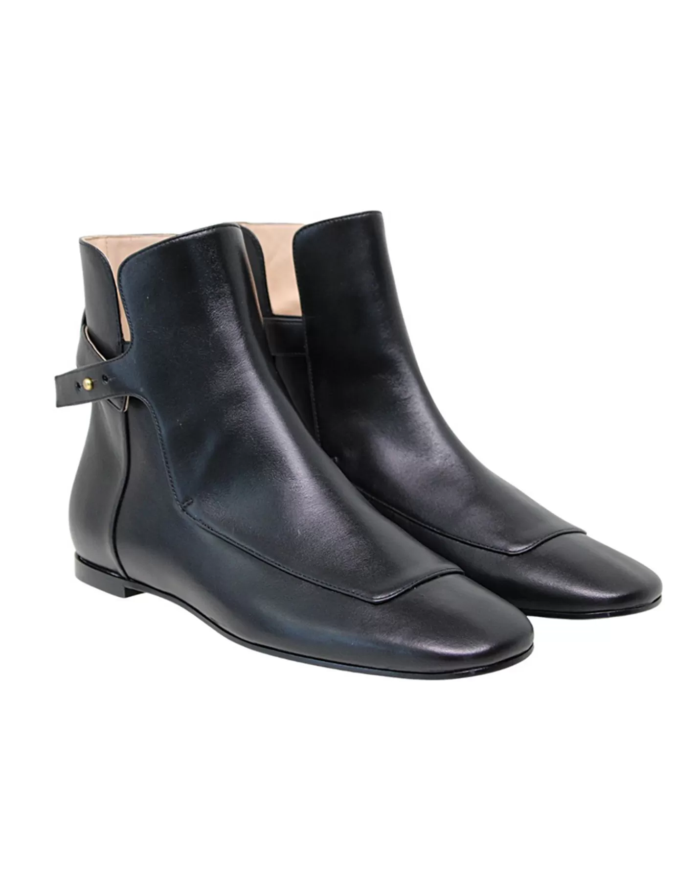 Ines De La Fressange Paris Bottines plates en cuir noir