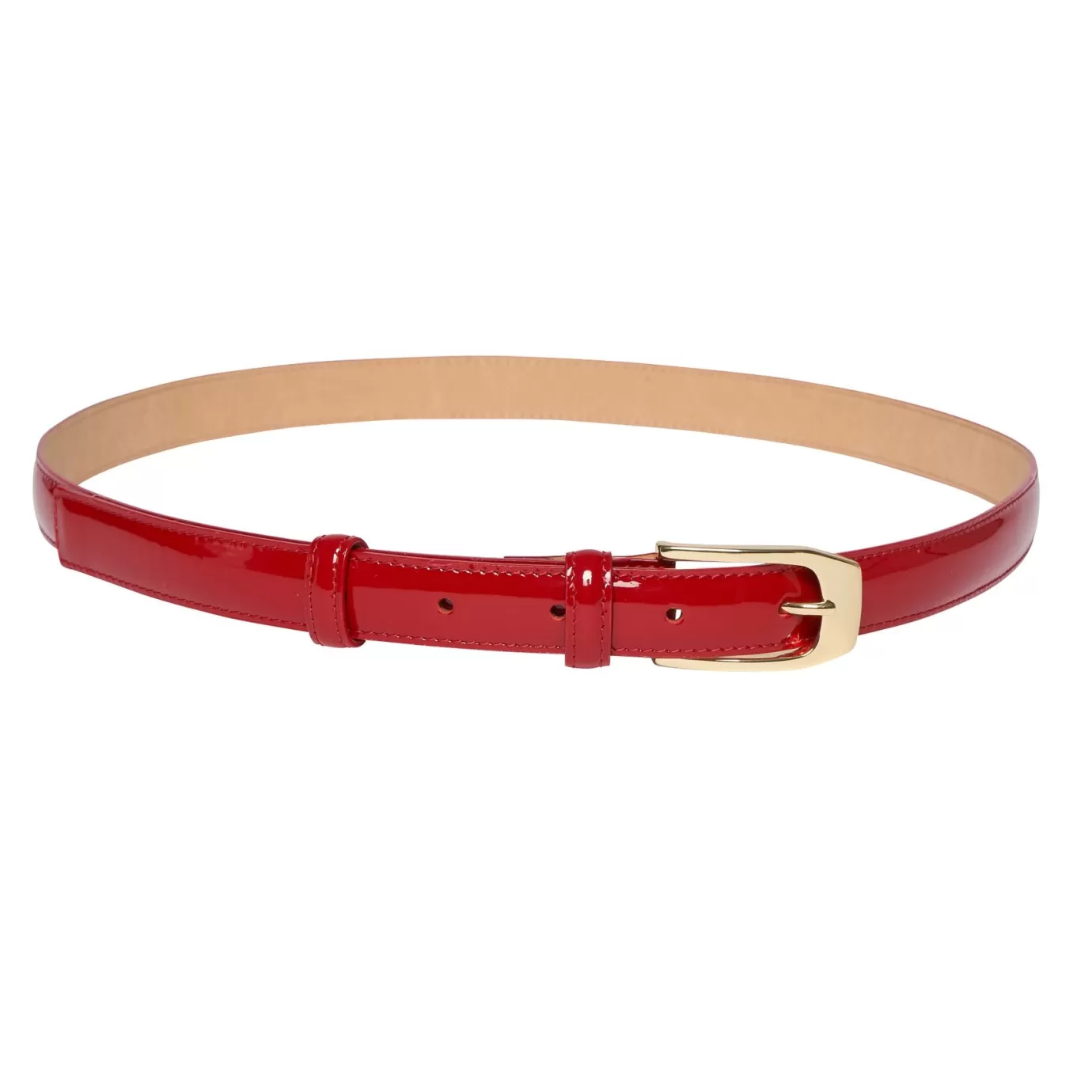 Ines De La Fressange Paris Ceinture Aurelia cuir vernis rouge