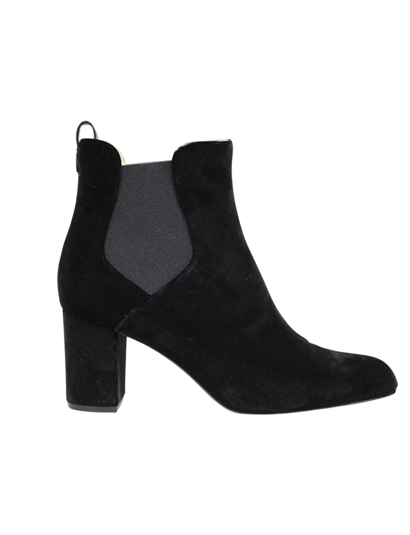 Ines De La Fressange Paris Chelsea boots à talon, velours noir