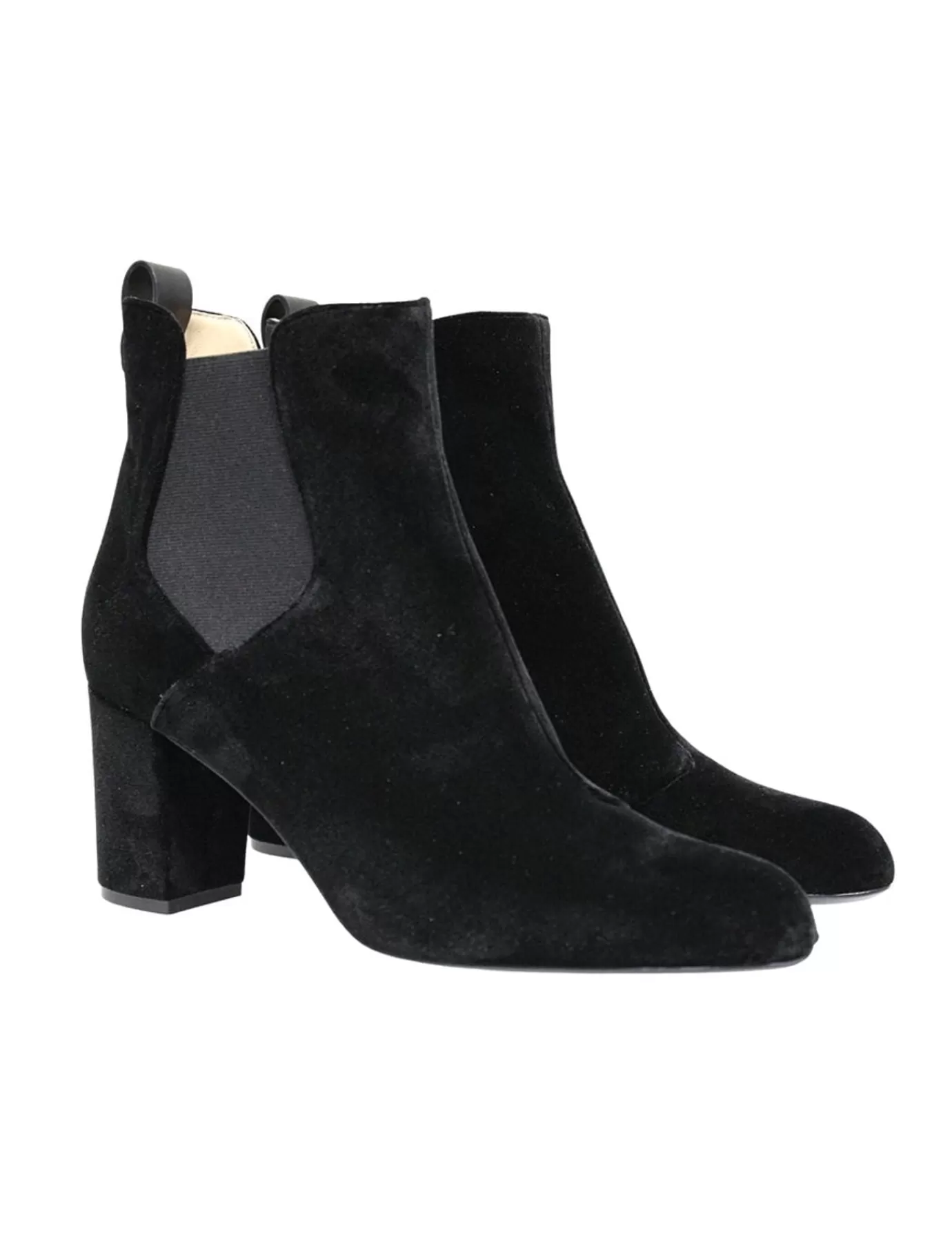 Ines De La Fressange Paris Chelsea boots à talon, velours noir