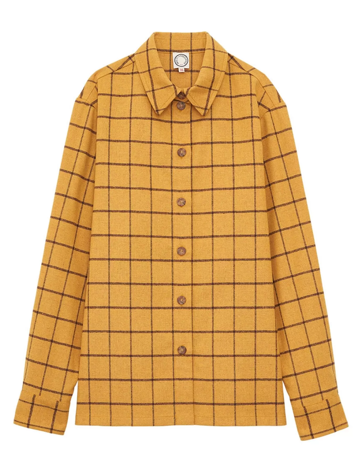 Ines De La Fressange Paris Chemise Cassia ocre à carreaux