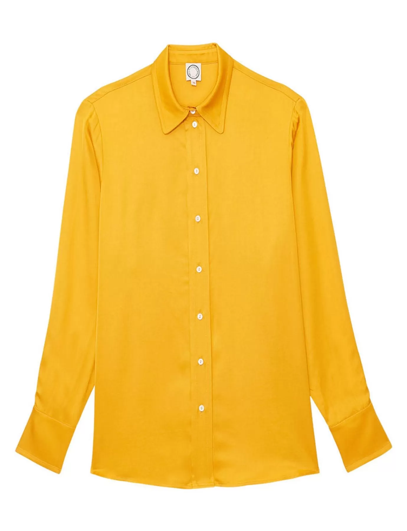 Ines De La Fressange Paris Chemise Maureen jaune bouton d'or en satin