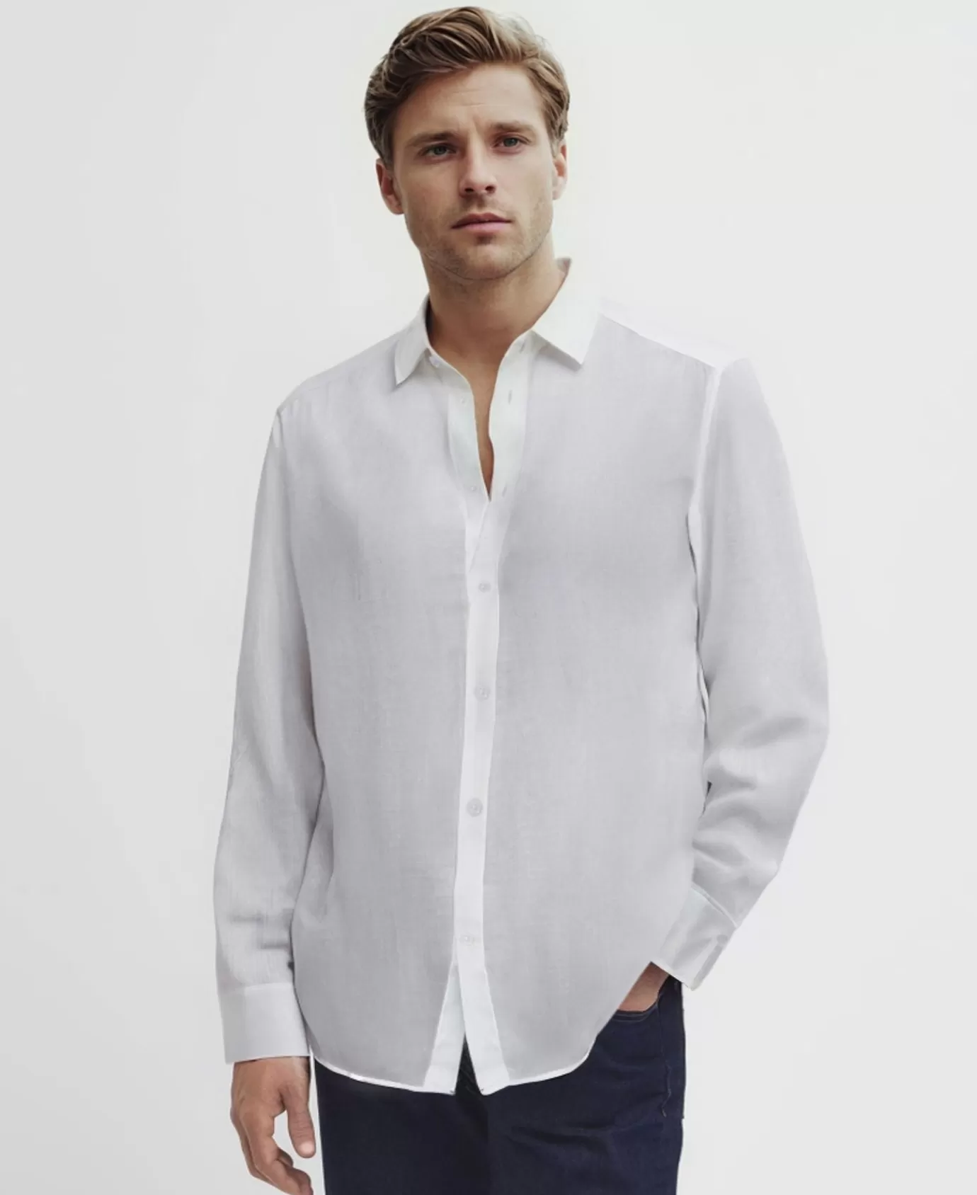 Ines De La Fressange Paris Chemise pour homme Olivier blanche