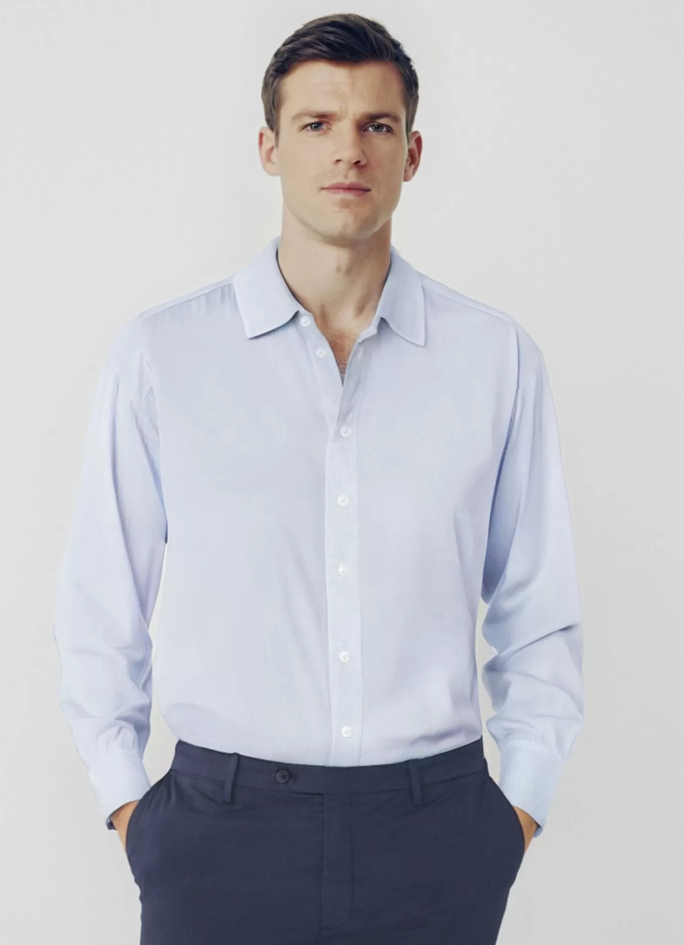 Homme Ines De La Fressange Paris Chemise pour homme Olivier bleu ciel