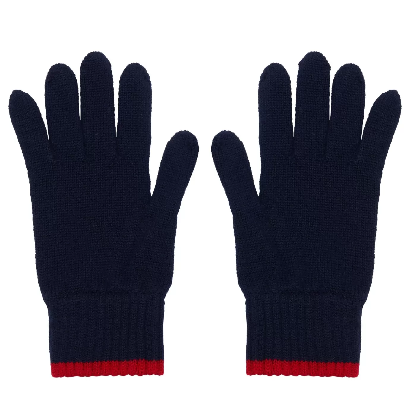 Ines De La Fressange Paris Gants Bahia en maille marine, filet rouge