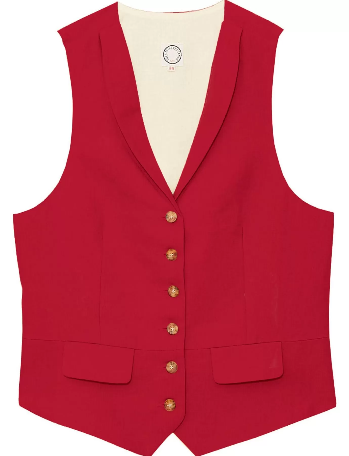 Ines De La Fressange Paris Gilet Robinson framboise en lin