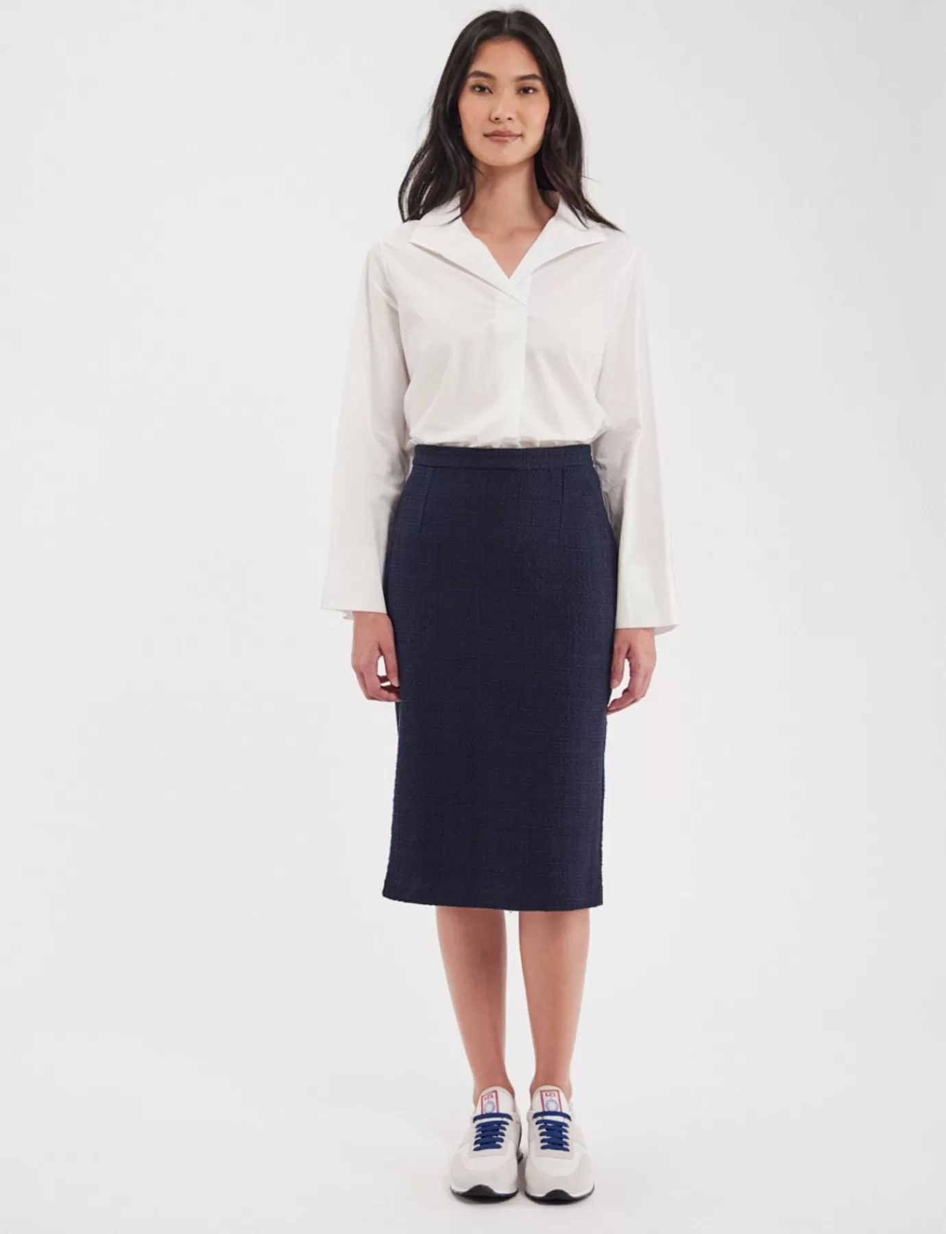 Ines De La Fressange Paris Jupe Gabriela Navy