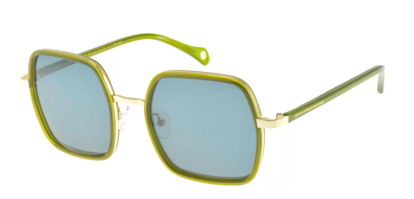 Ines De La Fressange Paris Lunettes de soleil Katherine vert cristal or