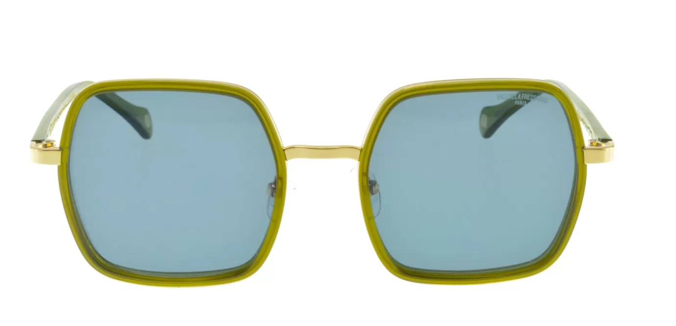 Ines De La Fressange Paris Lunettes de soleil Katherine vert cristal or