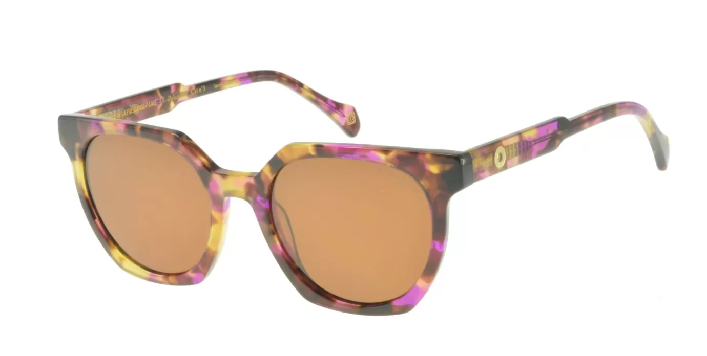 Ines De La Fressange Paris Lunettes de soleil Laura violettes écailles