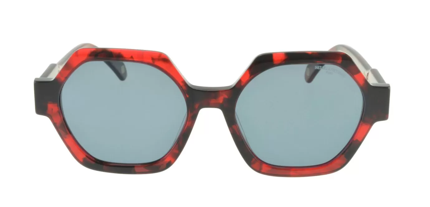 Ines De La Fressange Paris Lunettes de soleil Marion rouges écailles