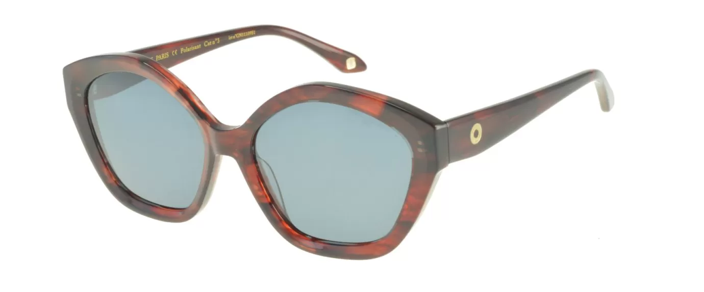 Ines De La Fressange Paris Lunettes de soleil Marylin rouges marbrées