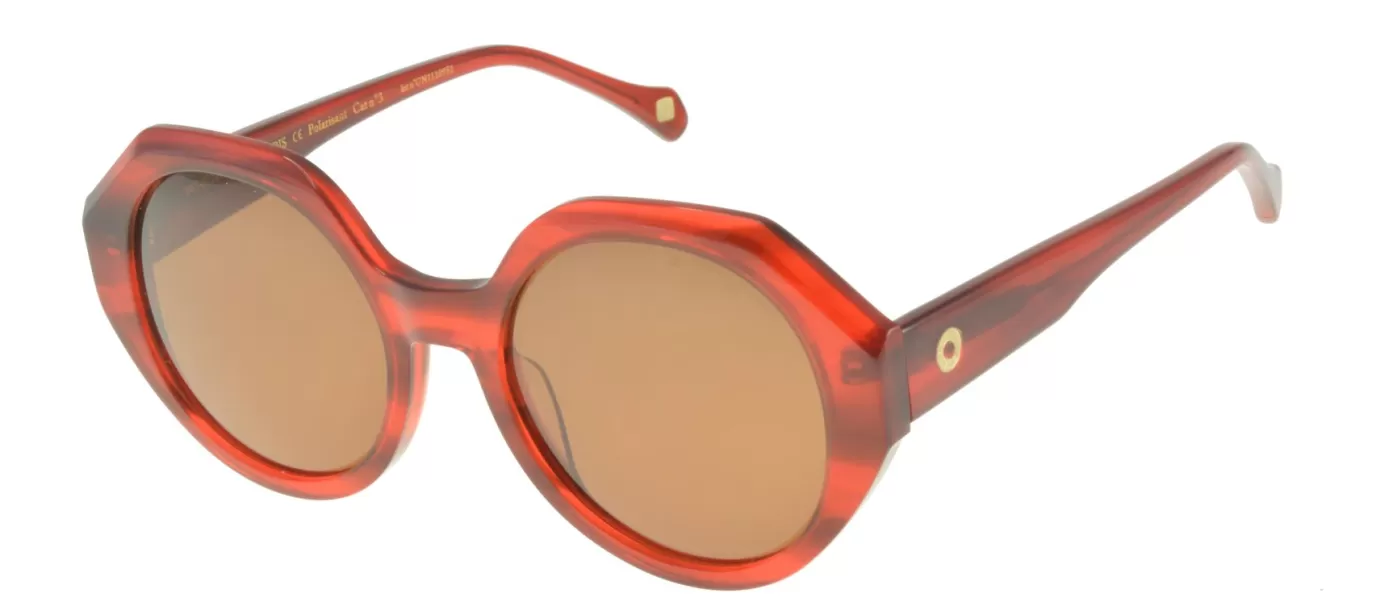 Ines De La Fressange Paris Lunettes de soleil Ornella rouges marbrées