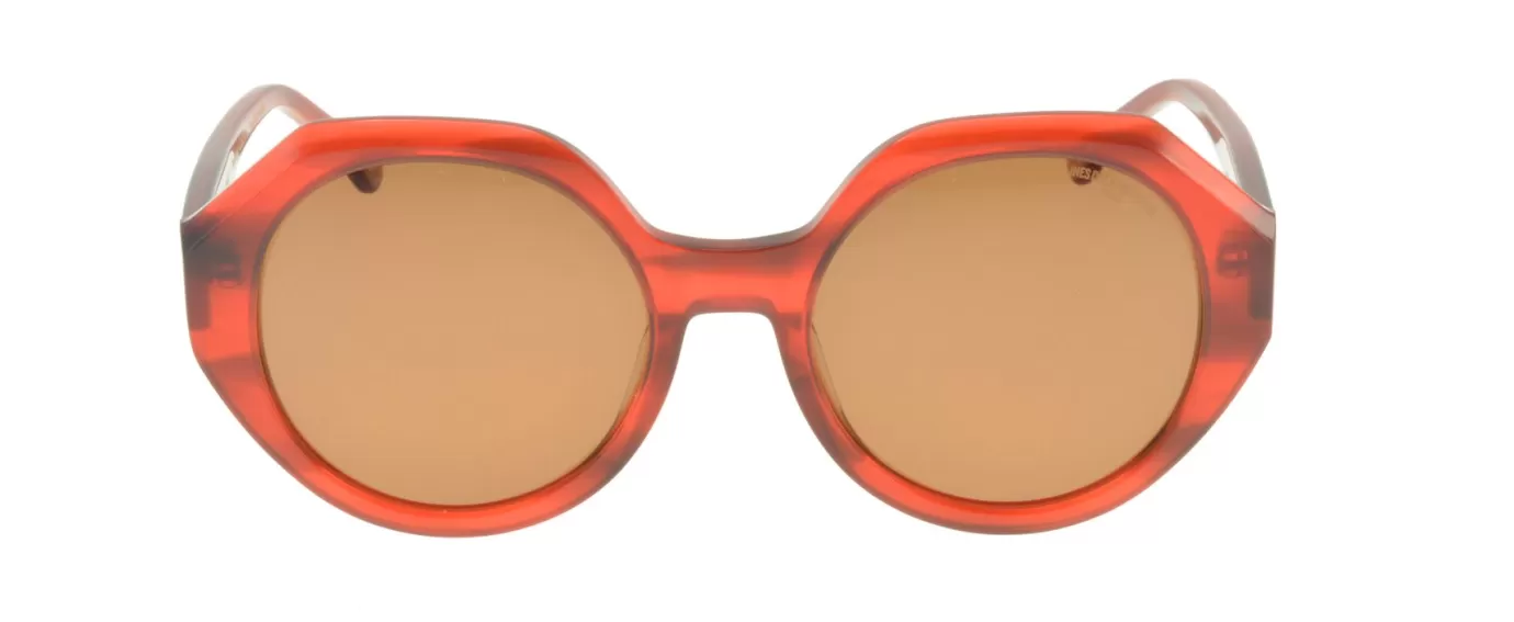 Ines De La Fressange Paris Lunettes de soleil Ornella rouges marbrées