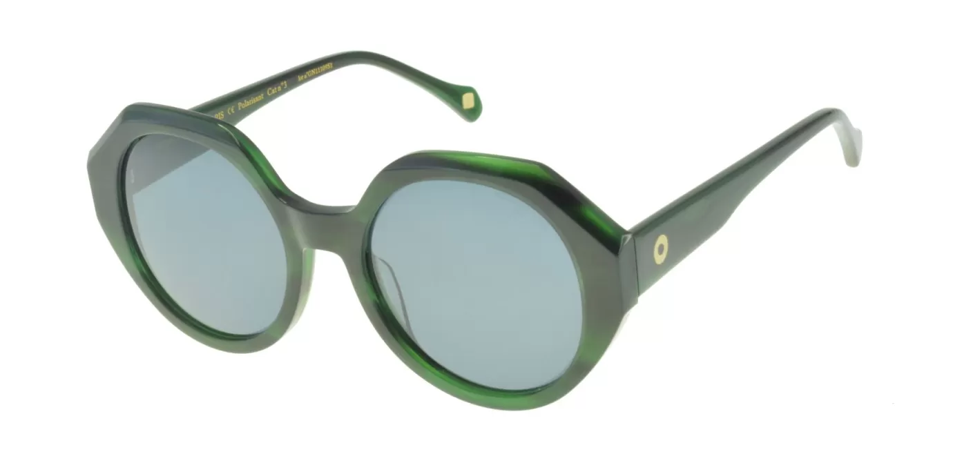 Ines De La Fressange Paris Lunettes de soleil Ornella vertes marbrées