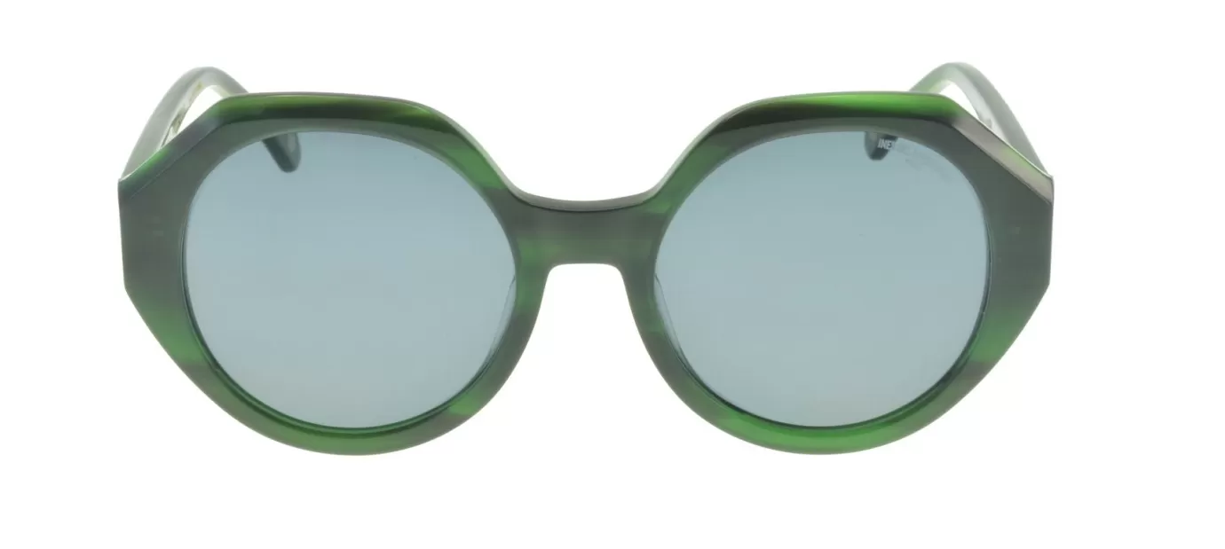 Ines De La Fressange Paris Lunettes de soleil Ornella vertes marbrées