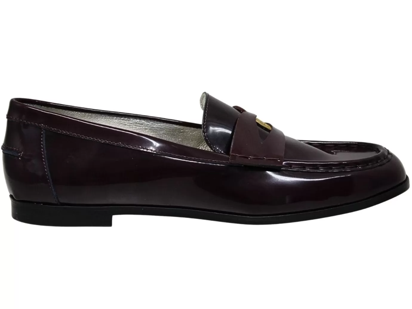 Ines De La Fressange Paris Mocassin Elvire en cuir lisse bordeaux