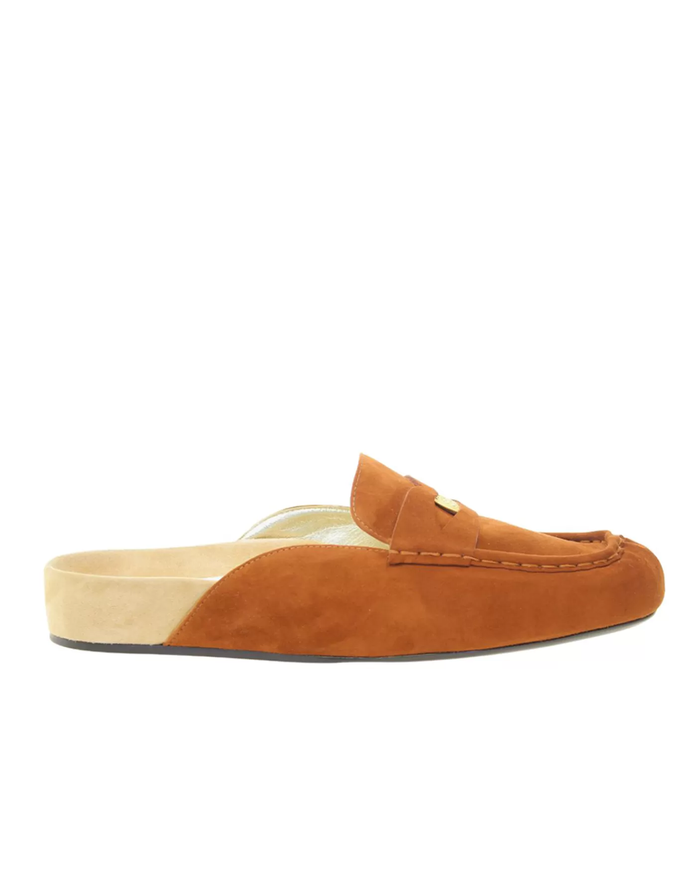 Ines De La Fressange Paris Mocassin mule Flavie cuir cognac