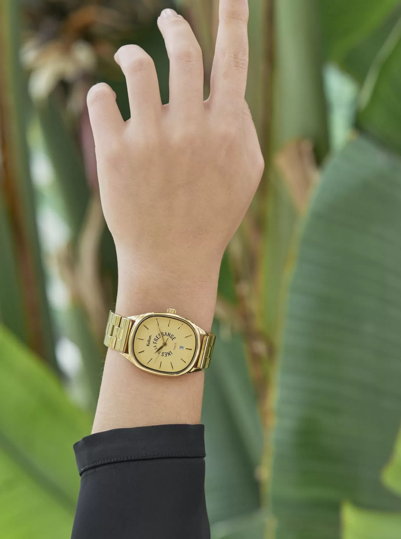 Ines De La Fressange Paris Montre Grande Colorama gold Kelton x