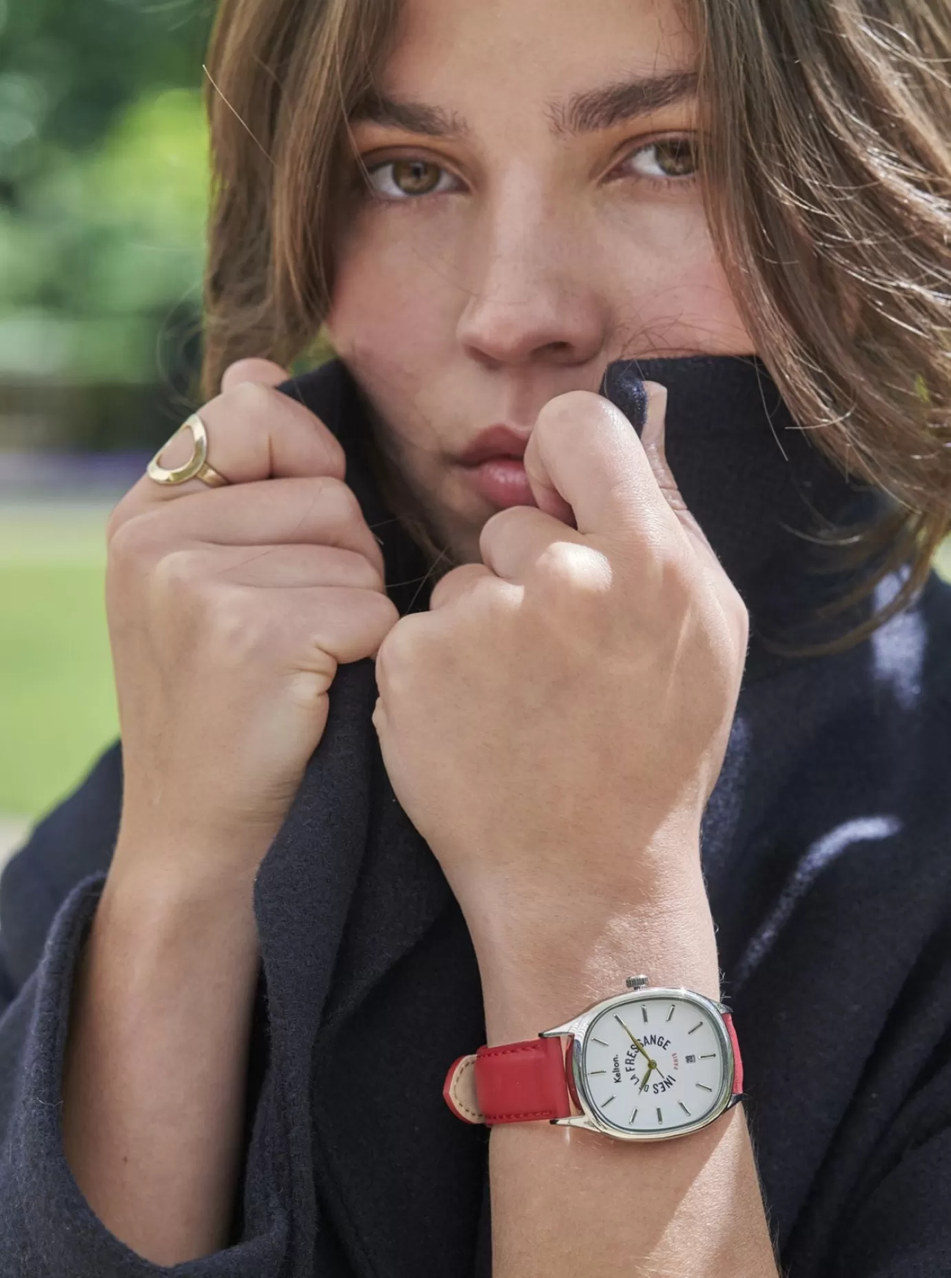 Ines De La Fressange Paris Montre Grande Colorama red Kelton x