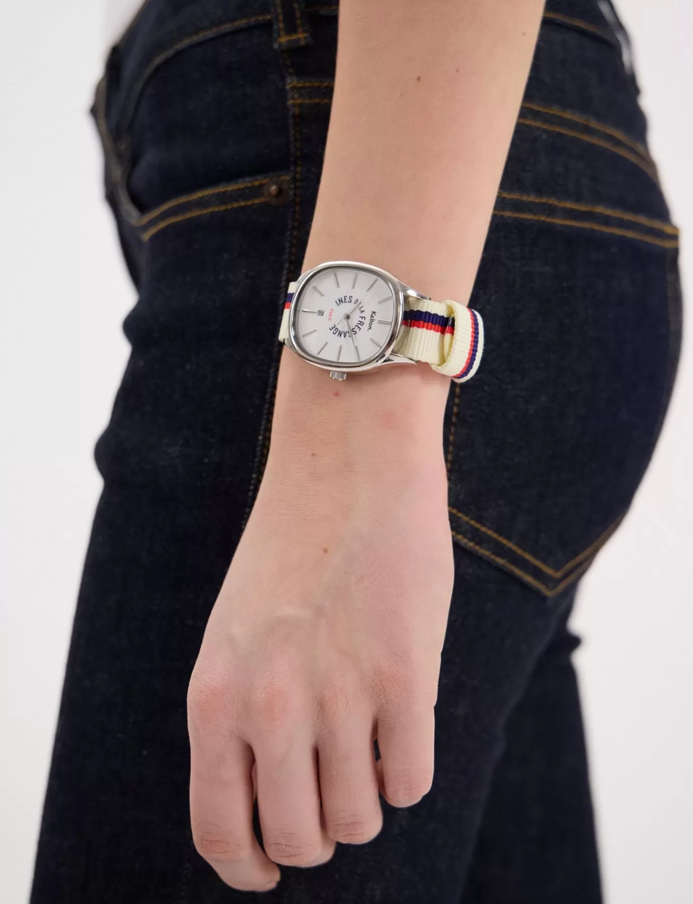 Ines De La Fressange Paris Montre Grande Colorama Sport écru Kelton x