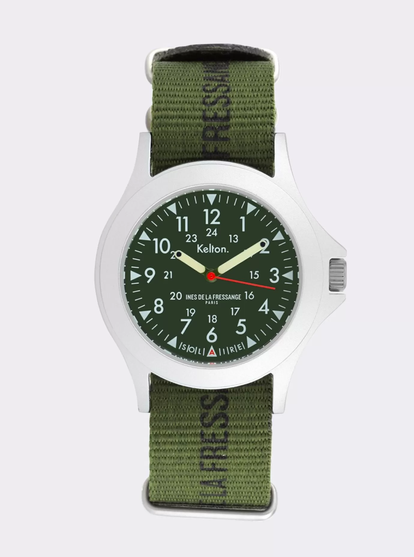 Ines De La Fressange Paris Montre Solaire Field kaki Kelton x