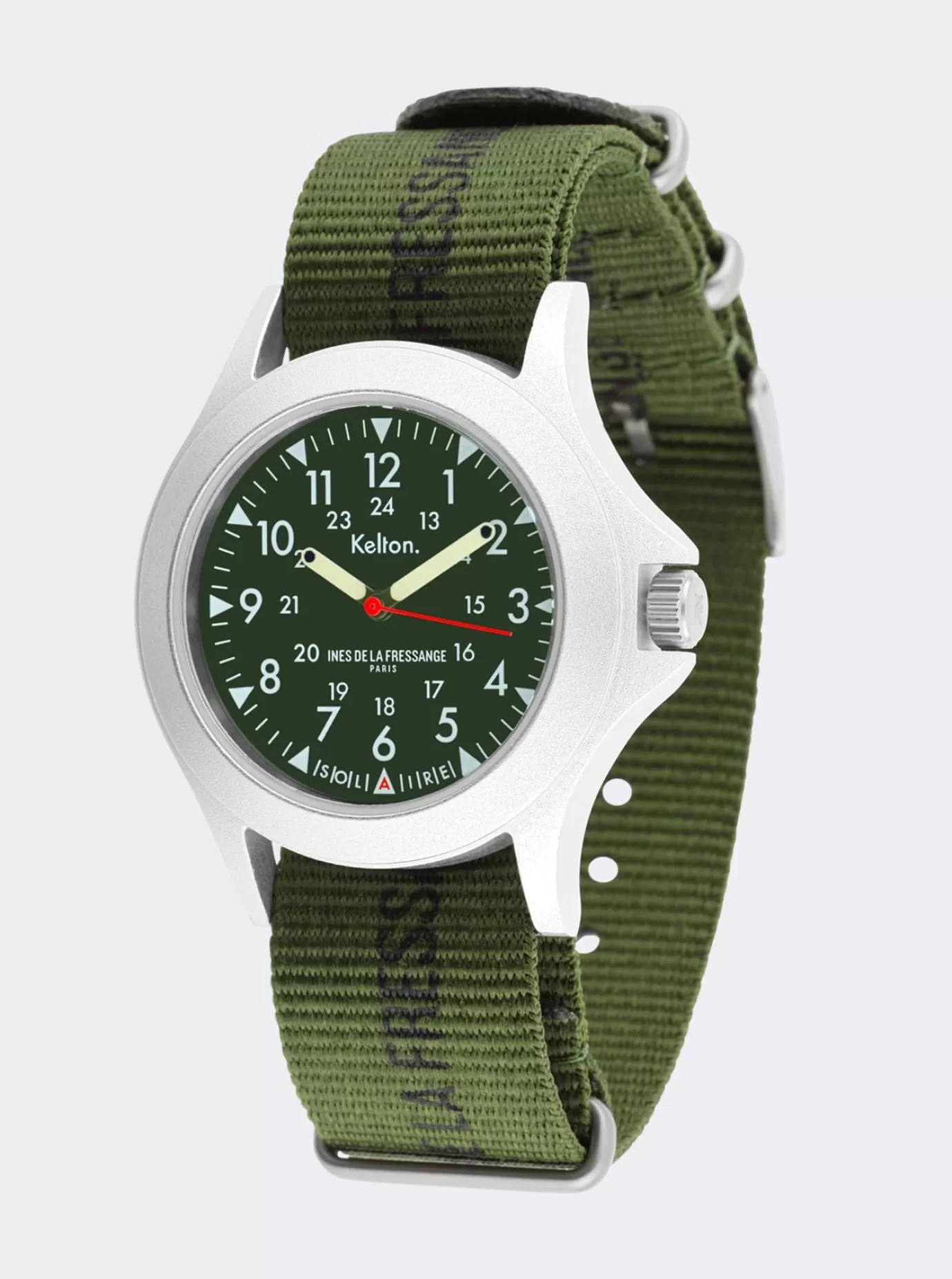 Ines De La Fressange Paris Montre Solaire Field kaki Kelton x