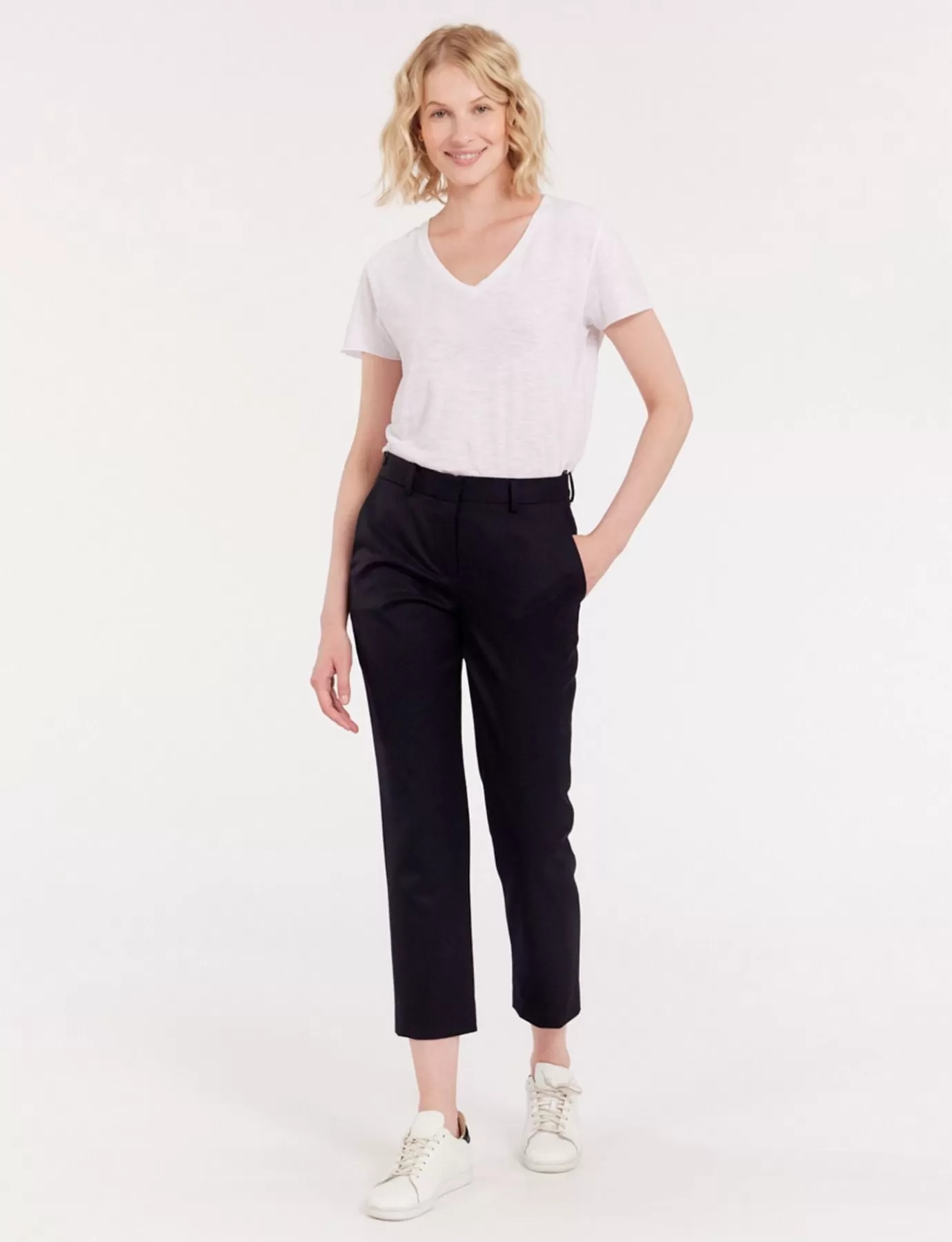 Ines De La Fressange Paris Pantalon Audrey bleu nuit en laine