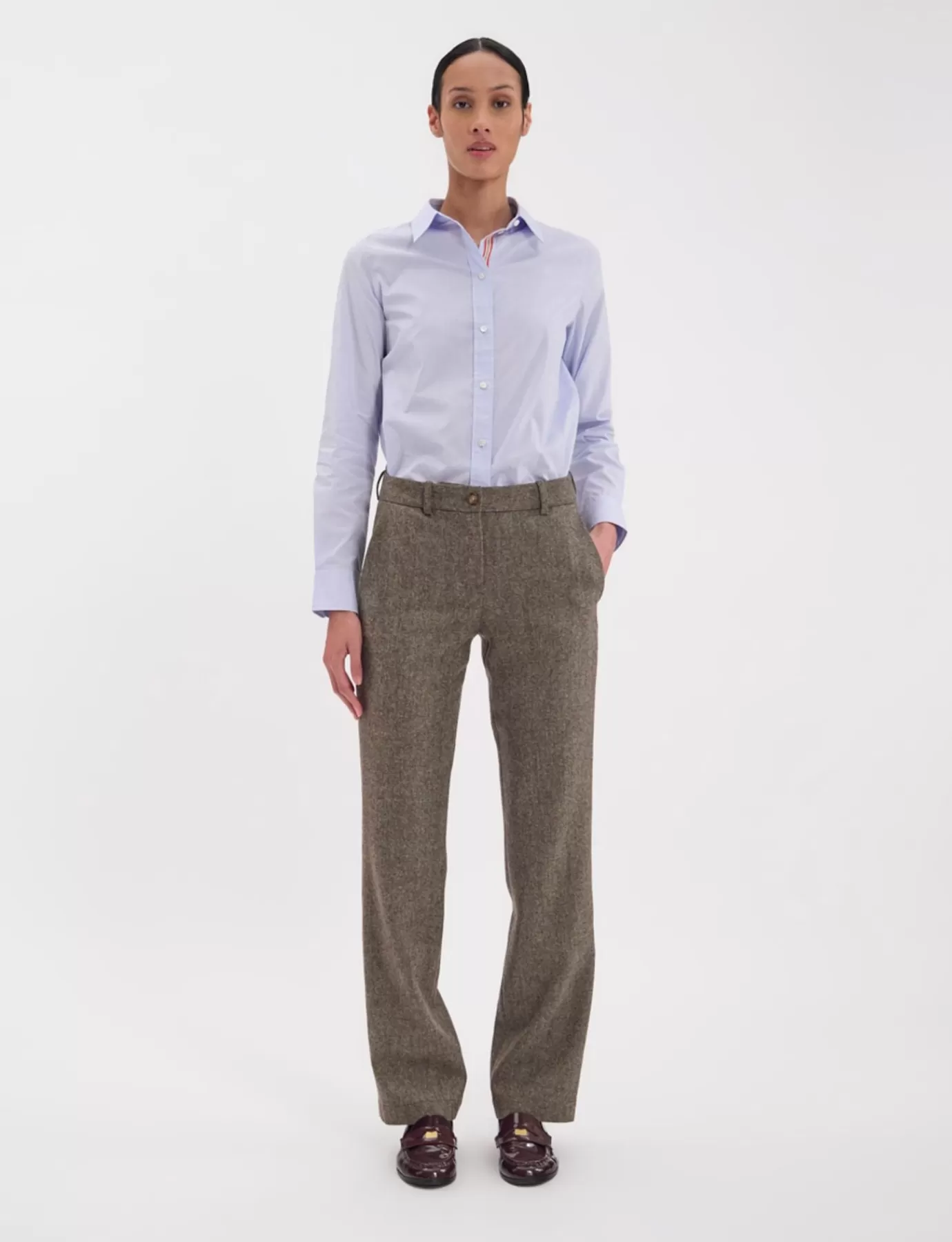 Ines De La Fressange Paris Pantalon Francisco en lainage vert chiné