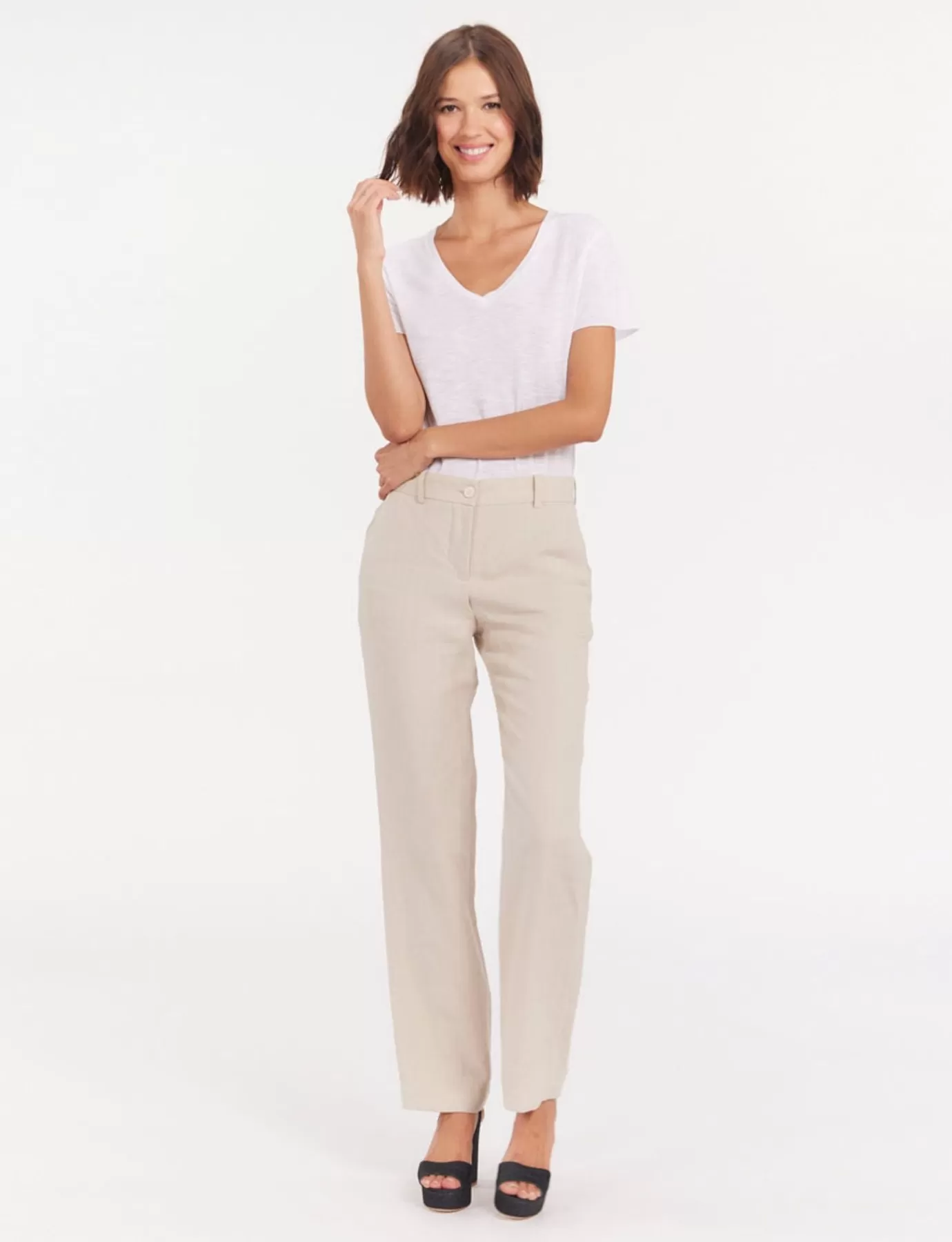 Ines De La Fressange Paris Pantalon Francisco en lin sable