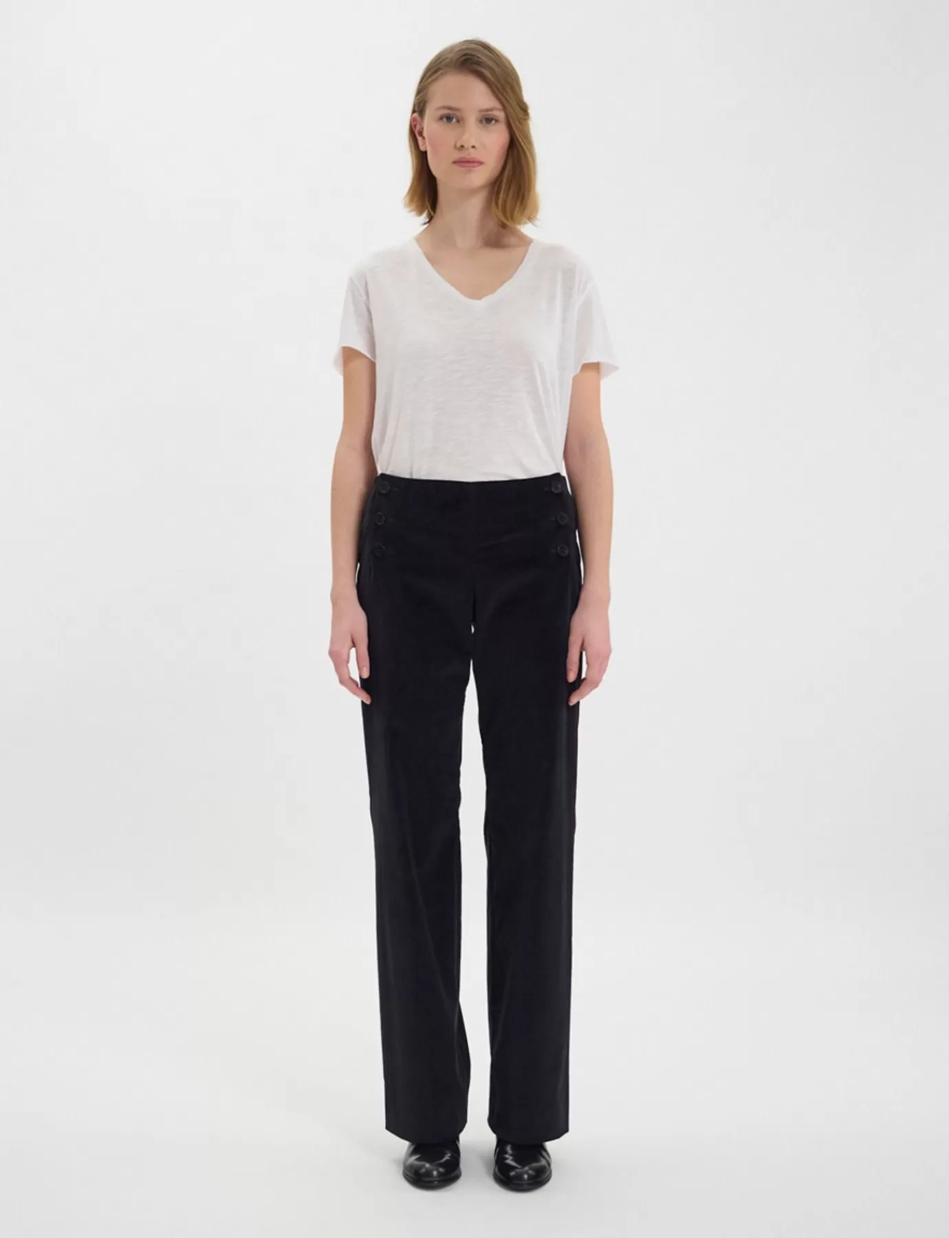 Ines De La Fressange Paris Pantalon Gabriel en velours lisse noir