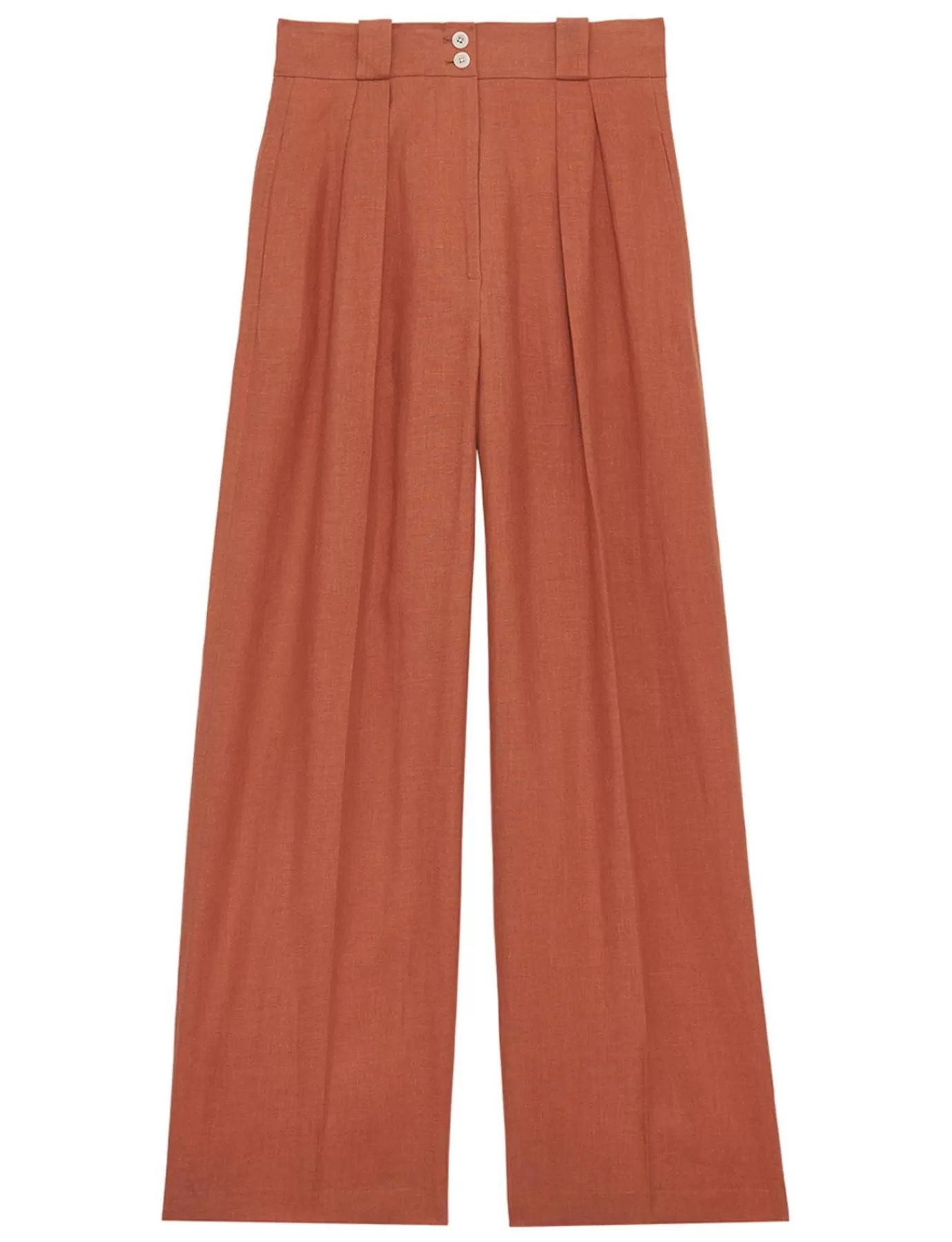 Ines De La Fressange Paris Pantalon Marlène en lin caramel