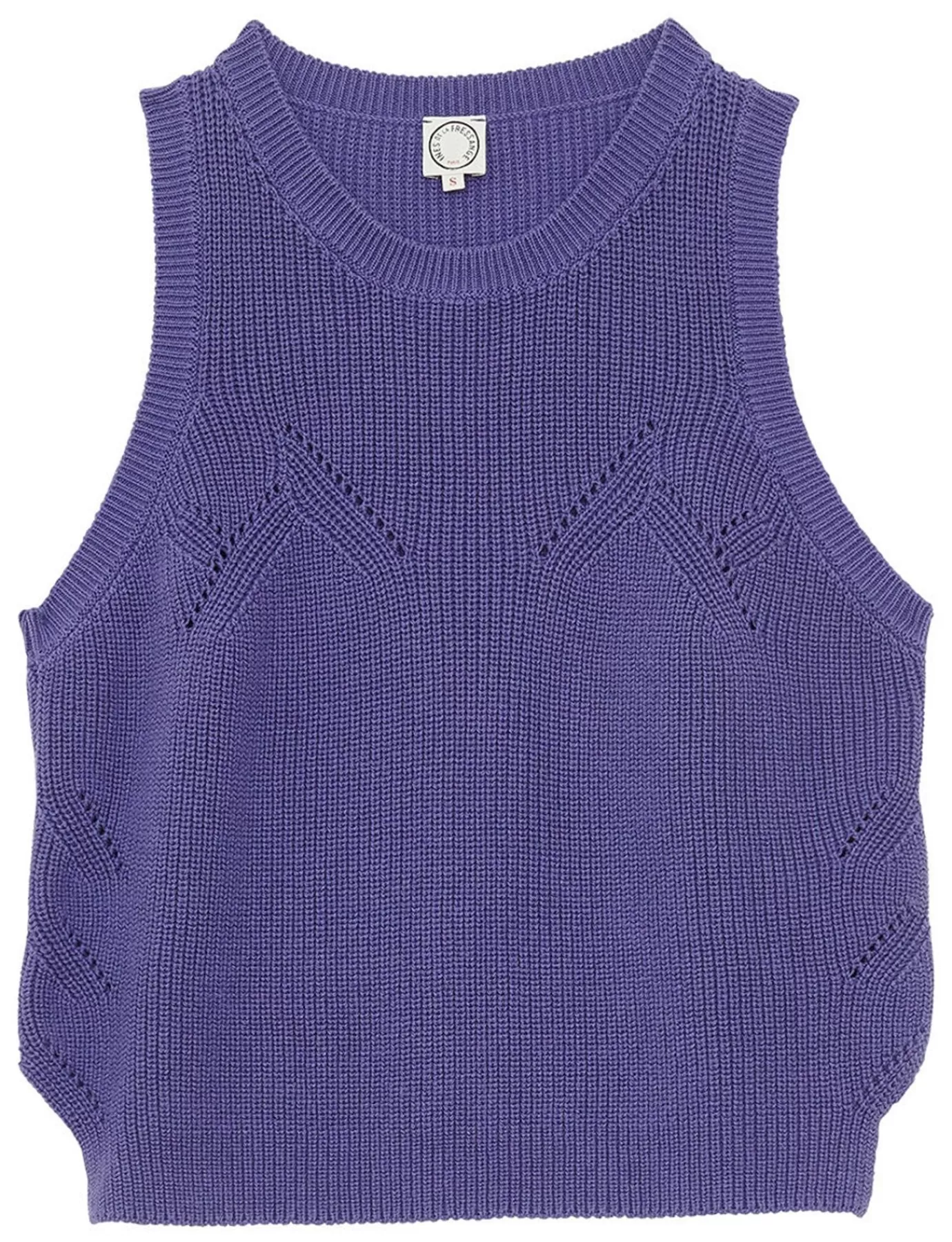 Ines De La Fressange Paris Pull Agatha violet sans manche