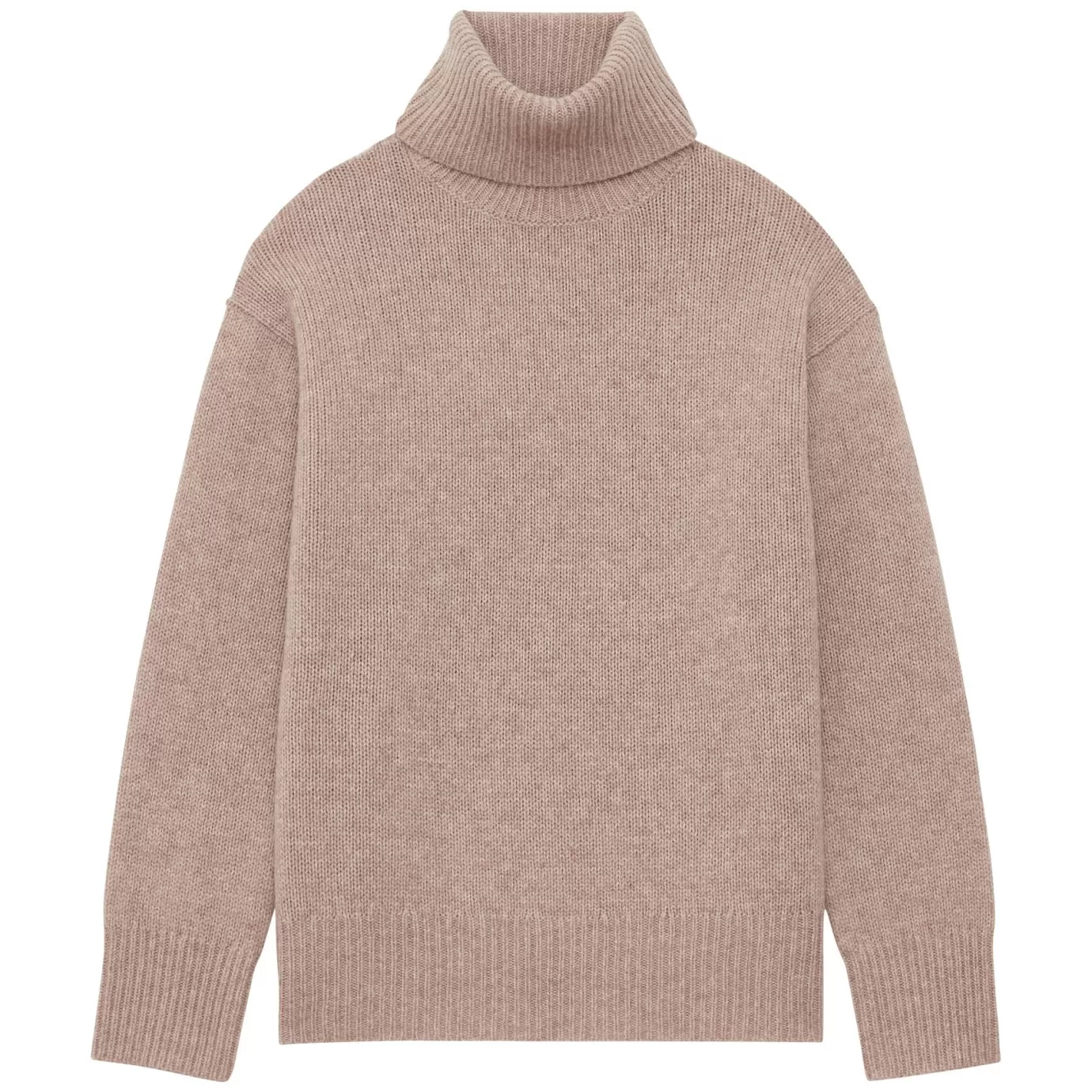 Ines De La Fressange Paris Pull Aiden col roulé en laine et cachemire beige