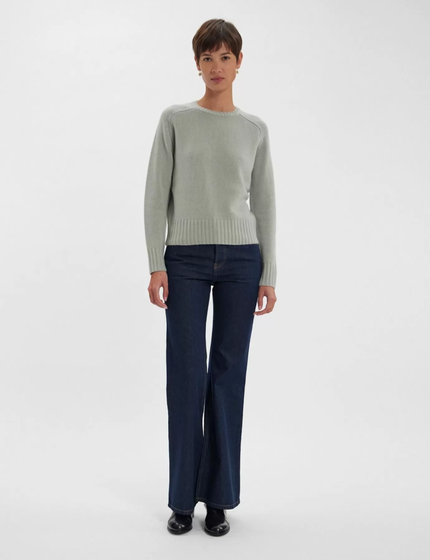 Ines De La Fressange Paris Pull Arthur en laine et cachemire vert amande