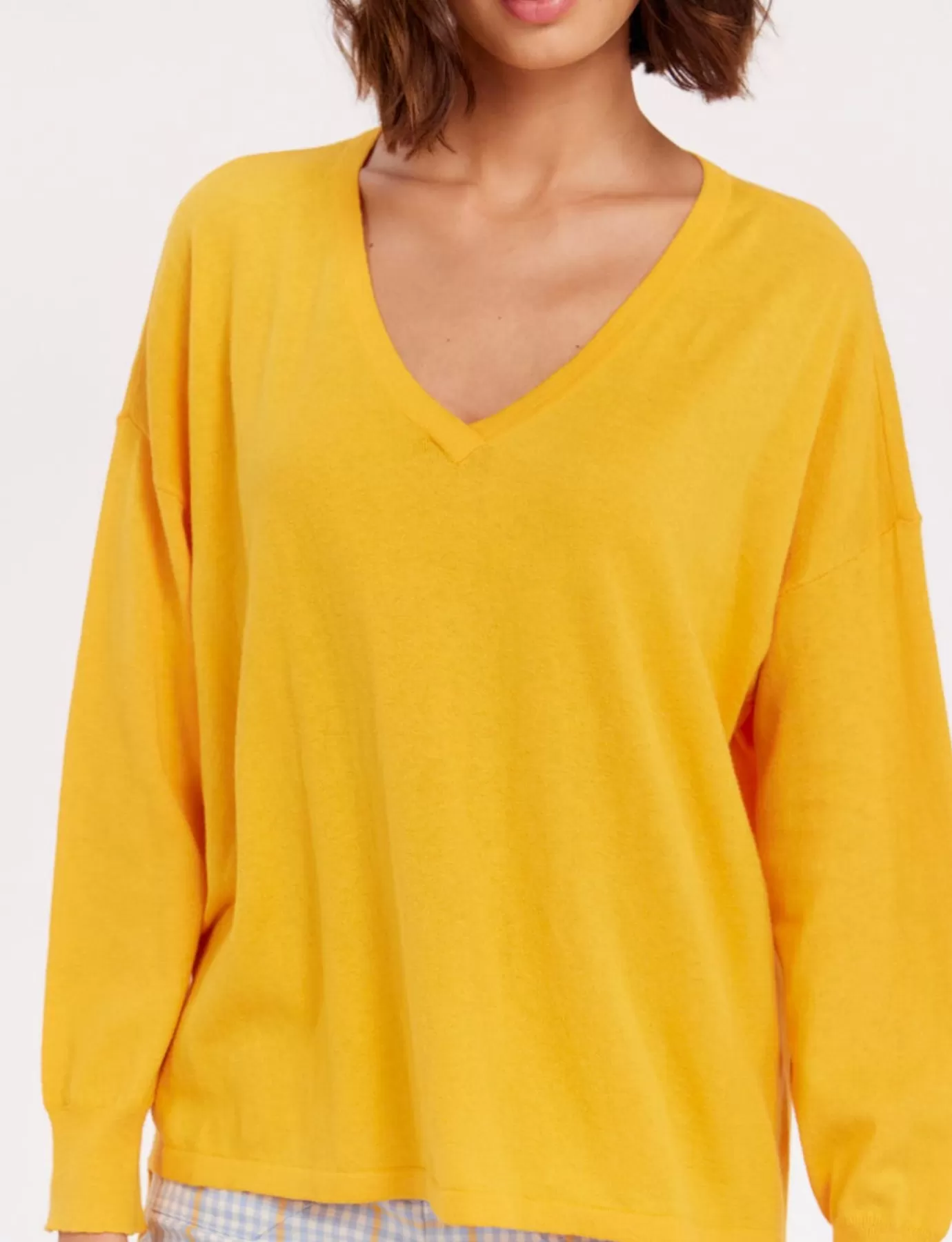 Ines De La Fressange Paris Pull col V en cachemire jaune Anton