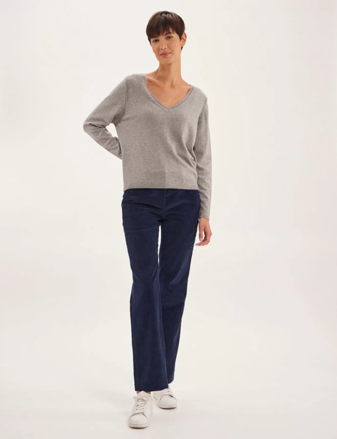 Ines De La Fressange Paris Pull Morgane laine et cachemire gris