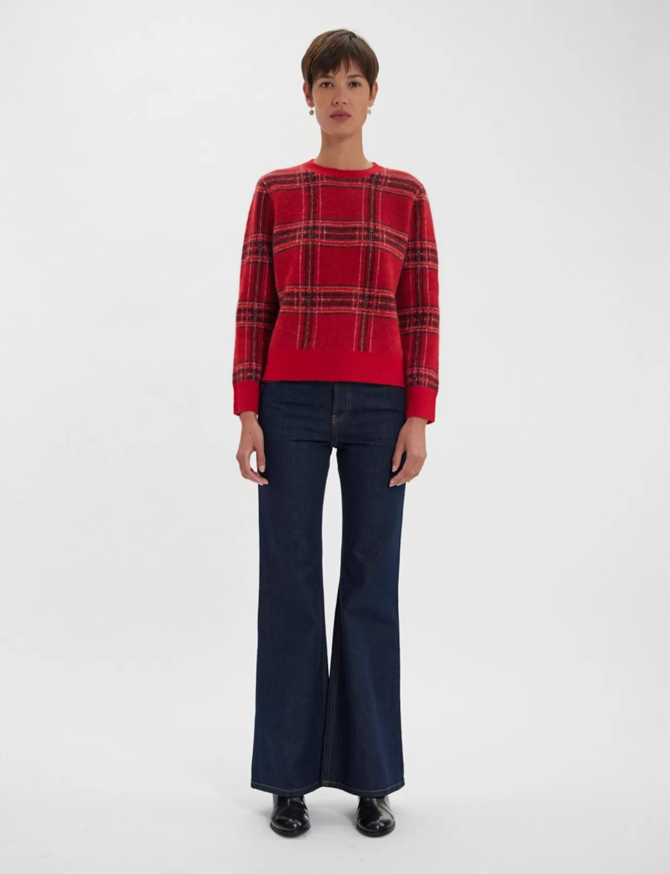 Ines De La Fressange Paris Pull Ulysse motif jacquard rouge