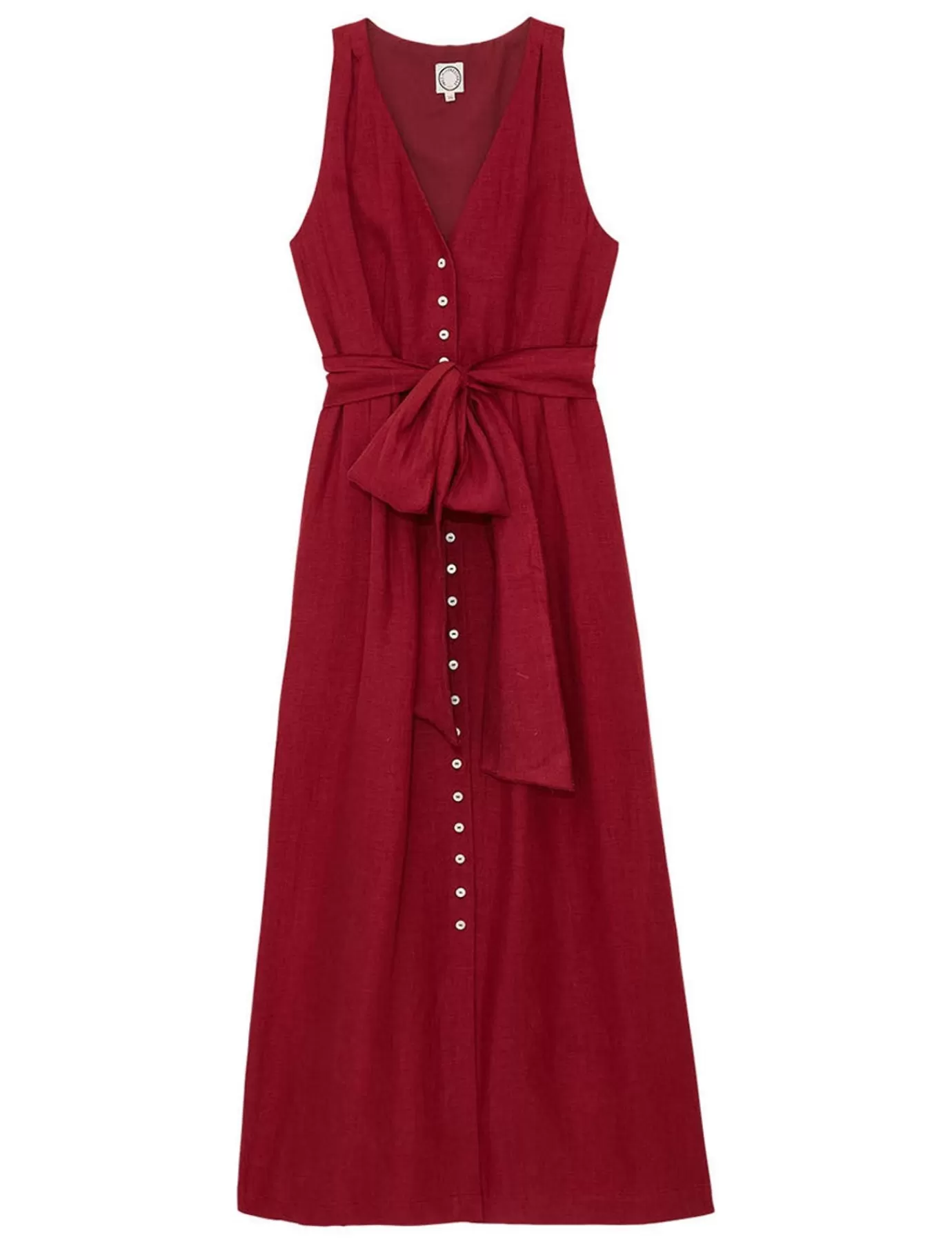 Ines De La Fressange Paris Robe Ambre longue en lin framboise