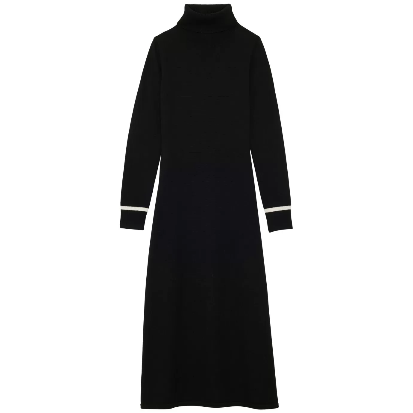 Ines De La Fressange Paris Robe Divine à col roulé noire, liseré blanc