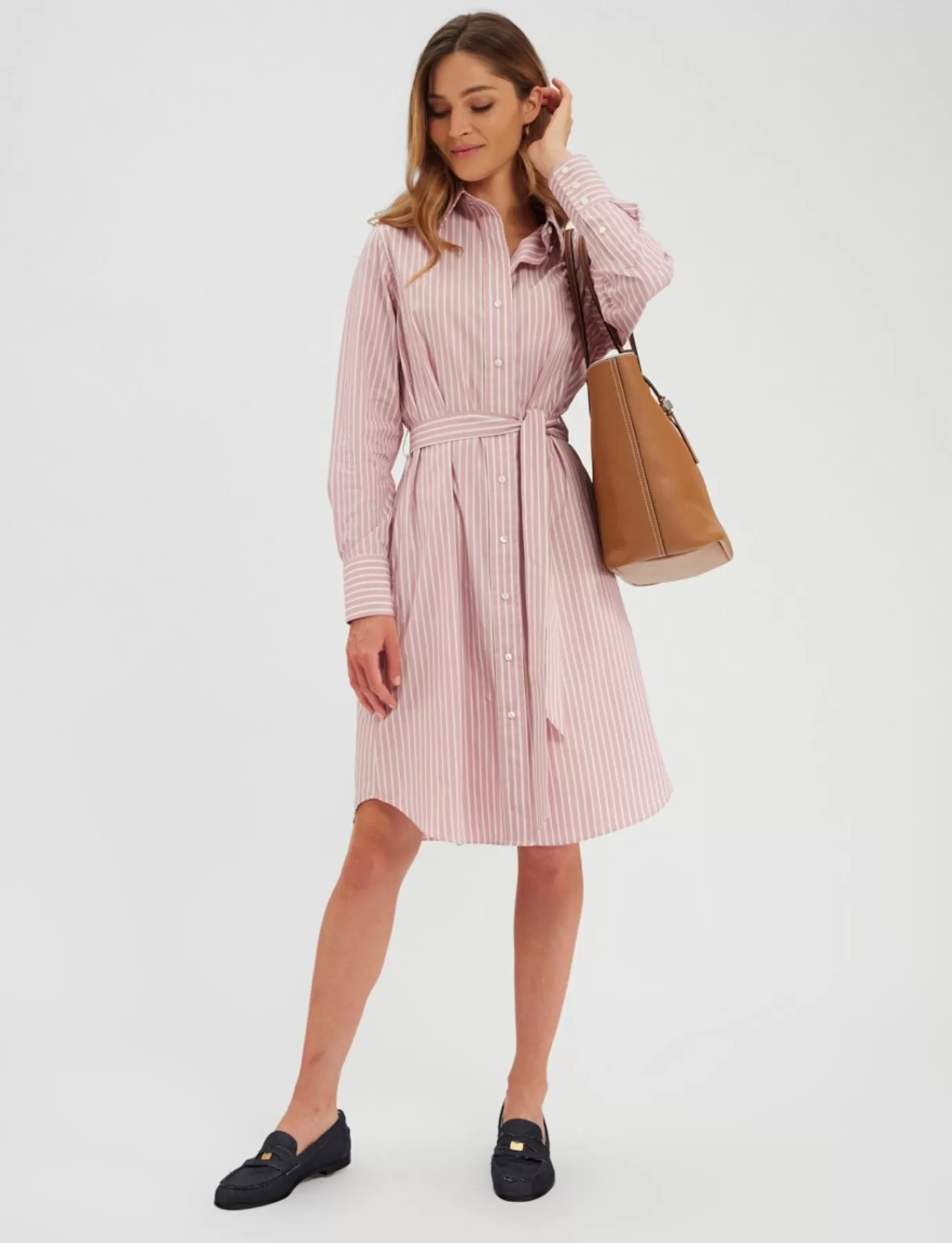 Ines De La Fressange Paris Robe-chemise Amour blanche et rose