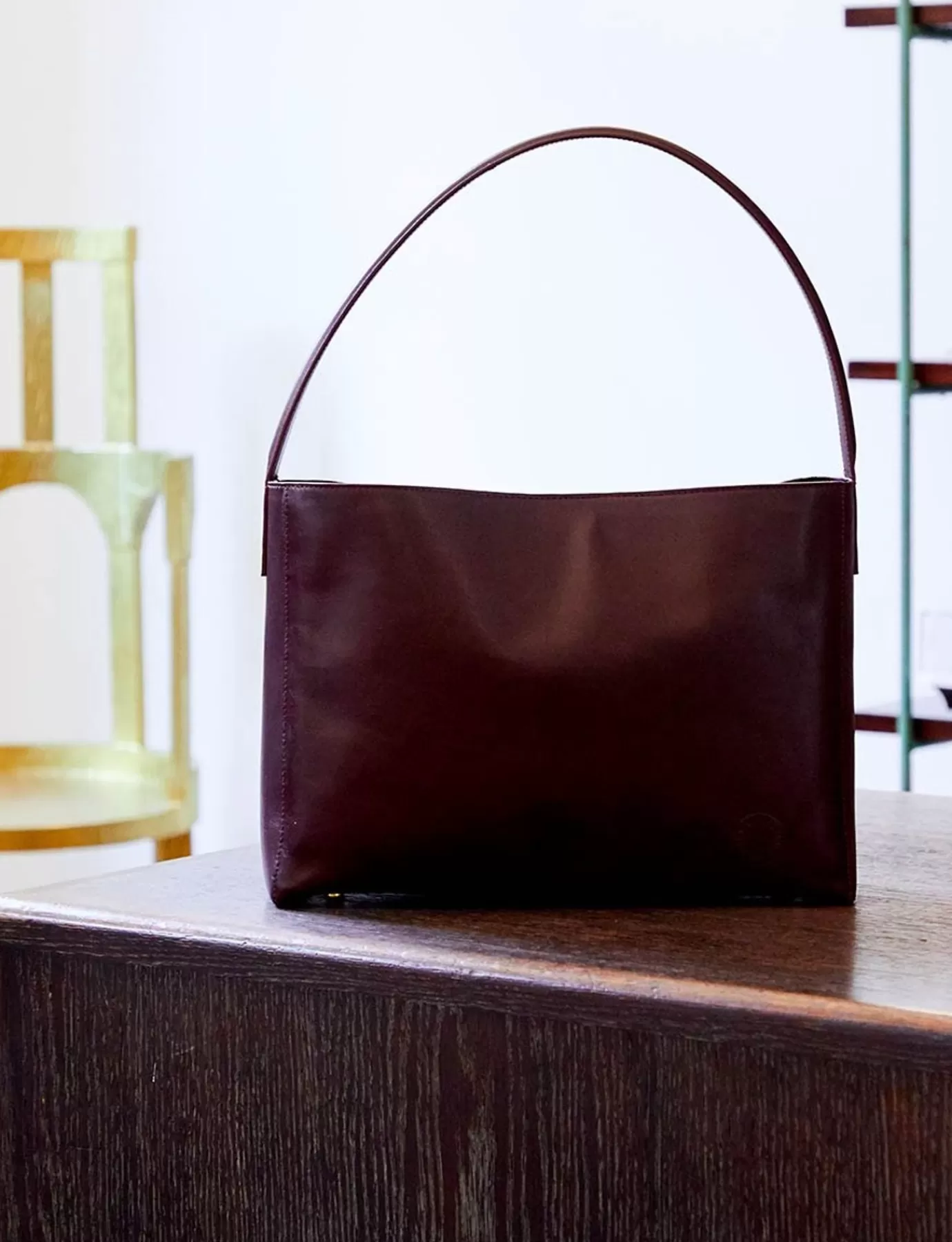 Femme Ines De La Fressange Paris Sac cabas cuir Léonore grand format bordeaux