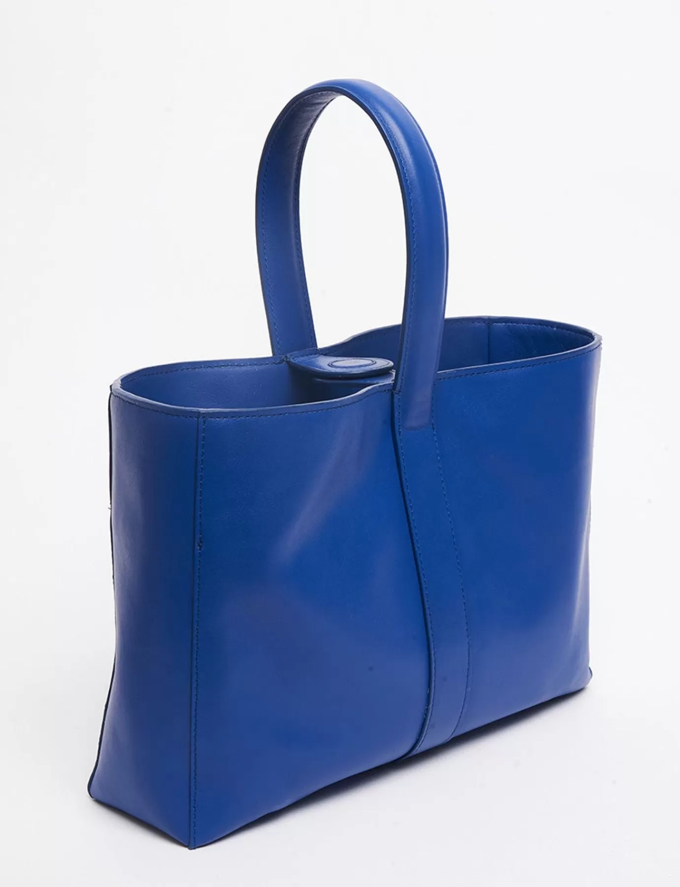 Femme Ines De La Fressange Paris Sac cabas cuir Léonore petit format bleu cobalt