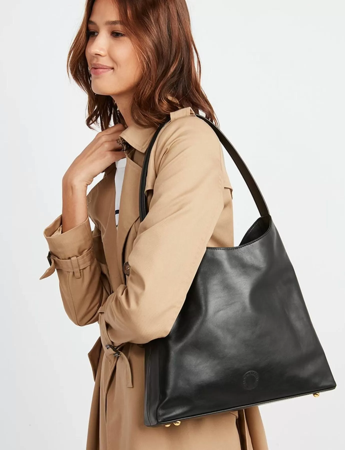 Femme Ines De La Fressange Paris Sac cabas Léonore taille M en cuir noir
