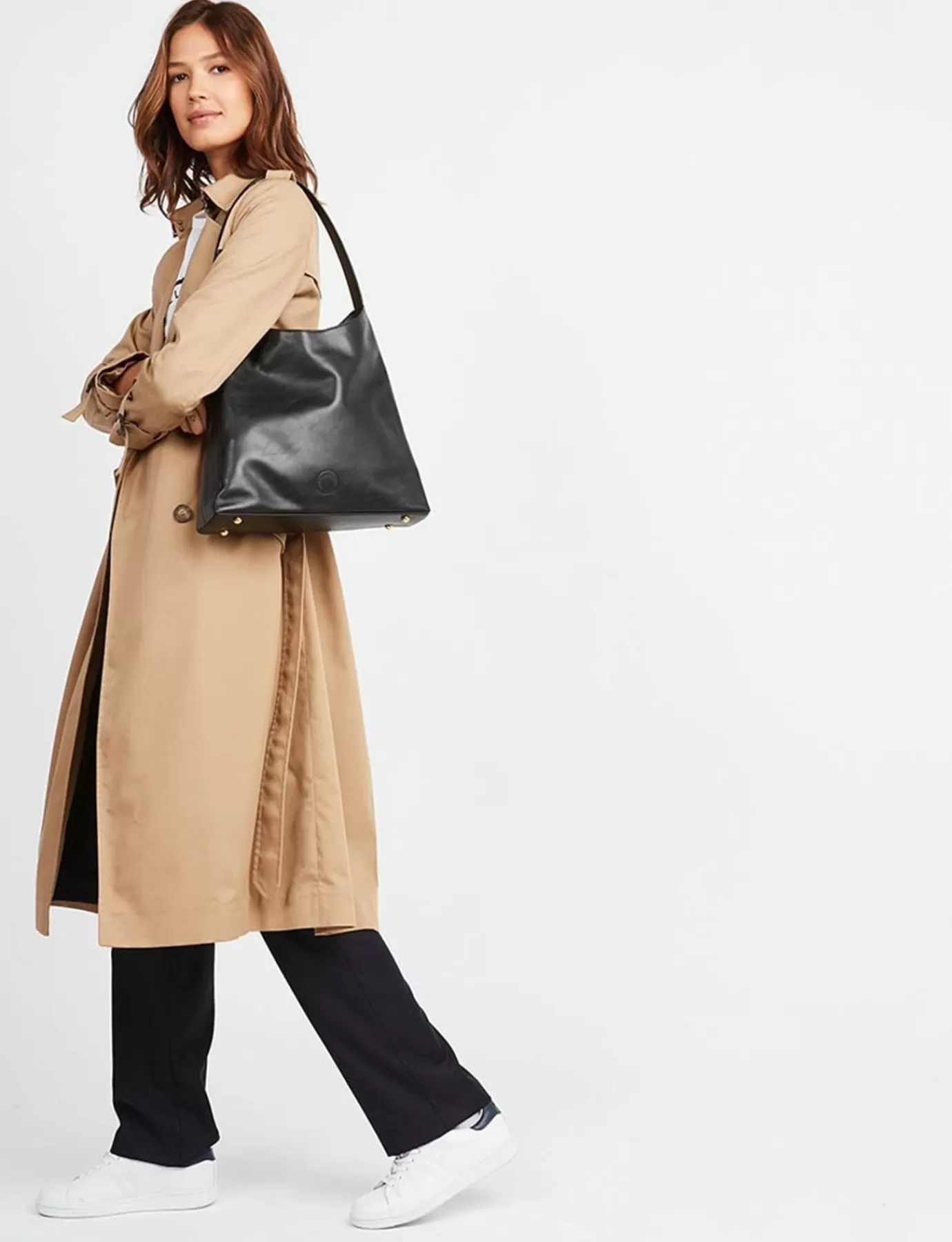 Femme Ines De La Fressange Paris Sac cabas Léonore taille M en cuir noir