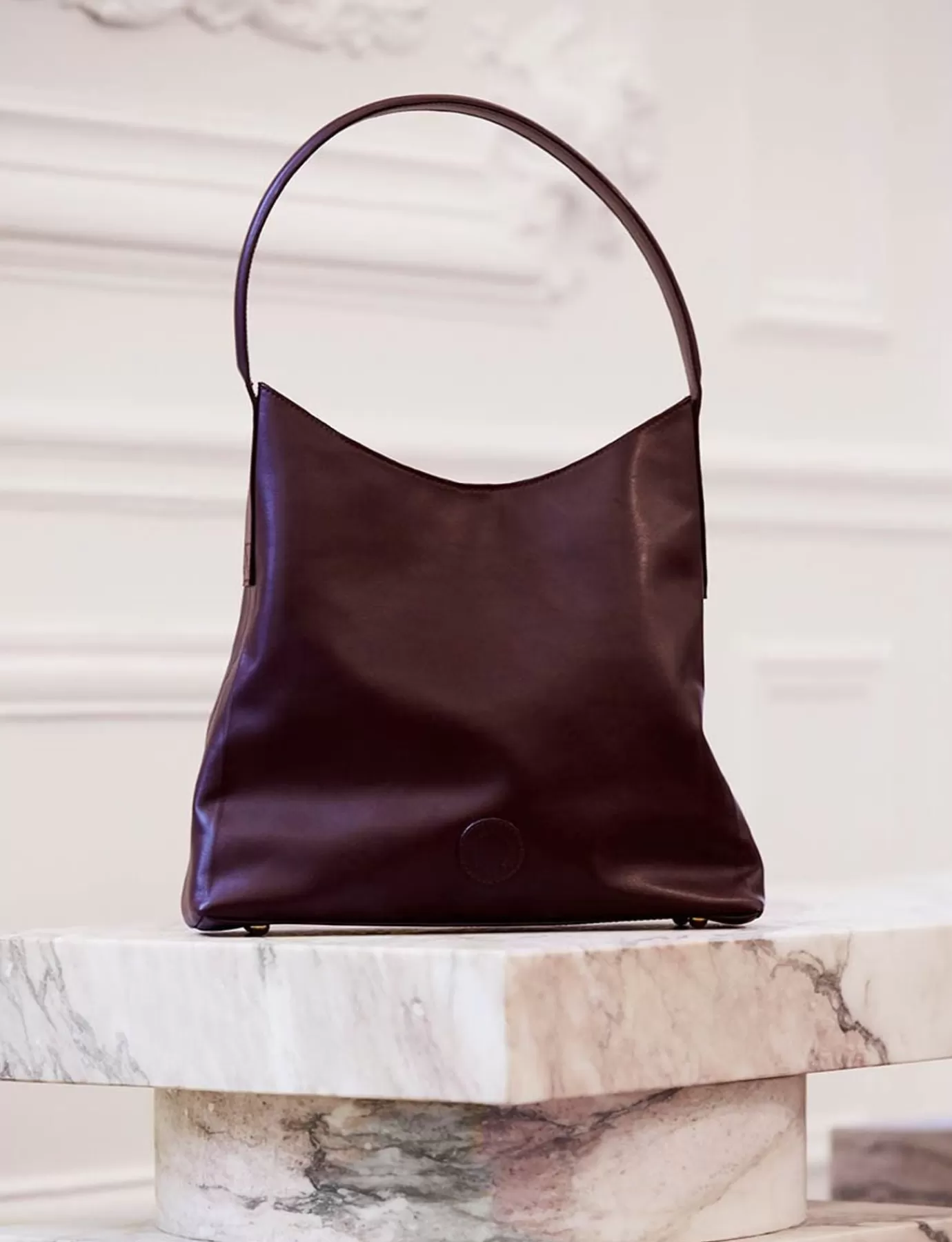 Femme Ines De La Fressange Paris Sac Léonore M cuir bordeaux