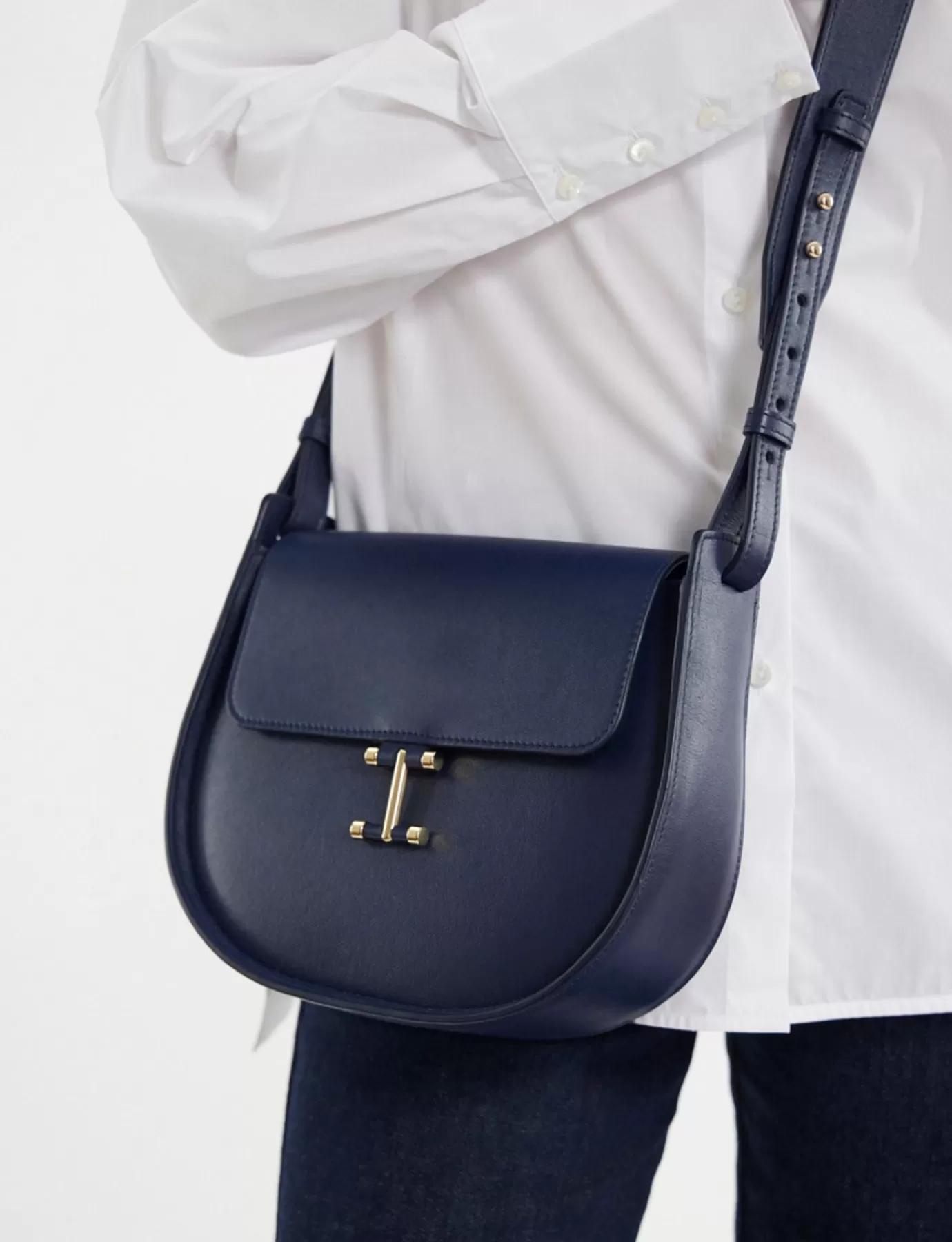 Femme Ines De La Fressange Paris Sac Senda cuir bleu nuit