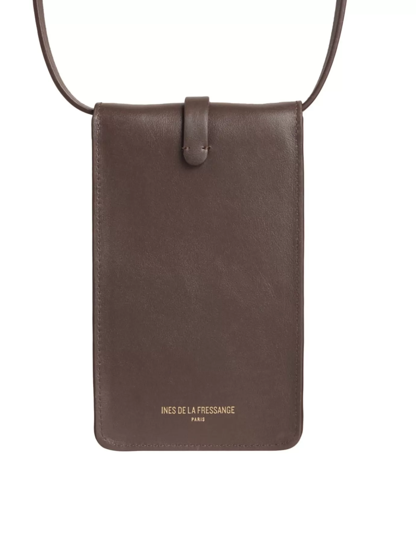 Femme Ines De La Fressange Paris Smartphone Bag Léonore cuir chocolat