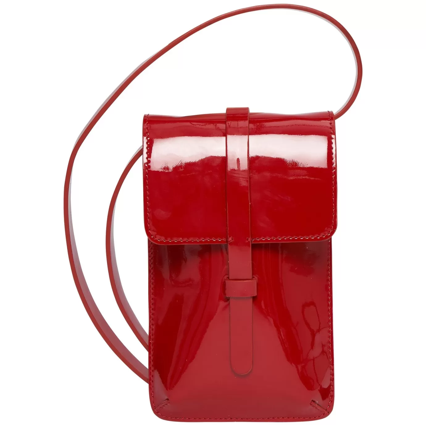 Femme Ines De La Fressange Paris Smartphone Bag Léonore cuir glacé rouge